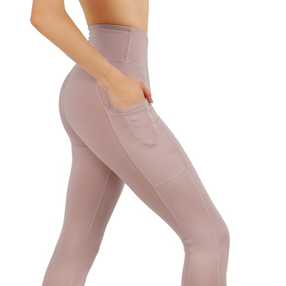 Pants - Yoga leggings with mesh pockets on both sides 100